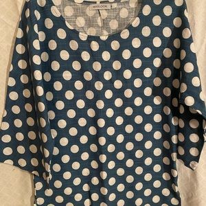 Mislook Blue/white dots Tunic Sz M